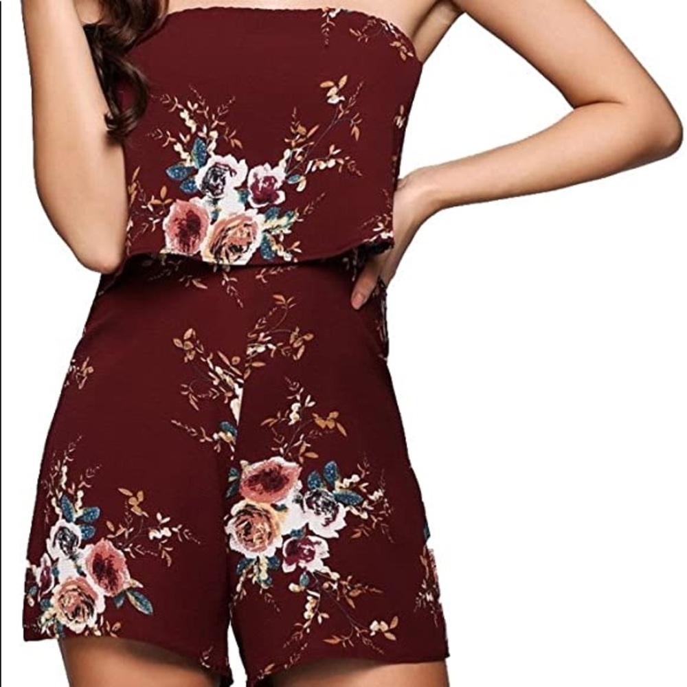 Women’s Off Shoulder Floral Strapless Romper 8/10